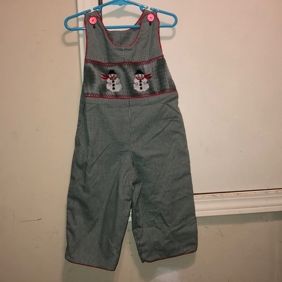 Smocked boys bodysuit with snowman - Picture 1 of 8